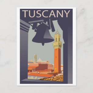 Stad in Toscane, Italië. Gezicht vanuit kerkraam Briefkaart