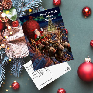 Stad Kerst Vintage Sinterklaas Briefkaart