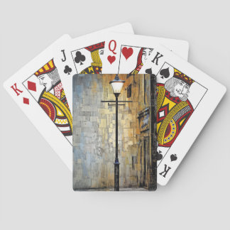 Stad Landschap Art Decor Verf Mozaïek Pokerkaarten