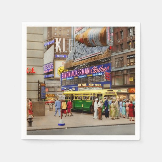 Stad - Manhattan, NY - 43rd en Broadway 1952 Servet (Voorkant)