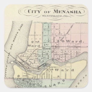 Stad Menasha, stad Neenah Vierkante Sticker