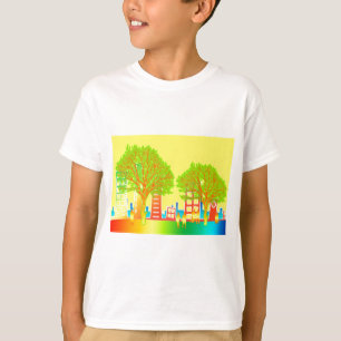 Stad Mensen Regenboog Kleurrijk Lot T-shirt