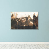 Stad met een gebroken brug canvas afdruk (Insitu (Houten vloer))