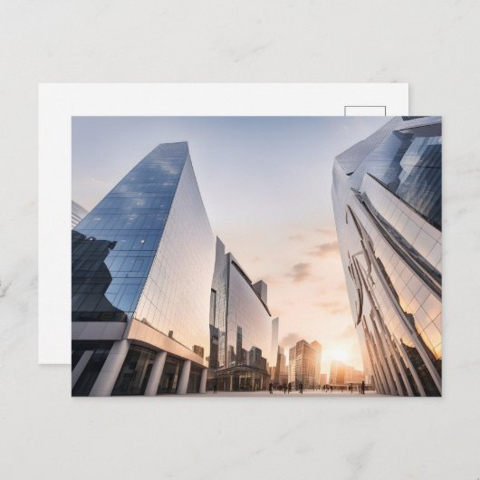 Stad modern zakencentrum briefkaart (Voorkant / Achterkant)