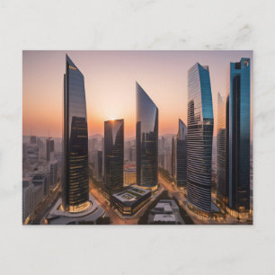 Stad modern zakencentrum briefkaart