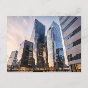 Stad modern zakencentrum briefkaart