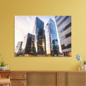 Stad modern zakencentrum canvas afdruk (Insitu (Woonkamer))