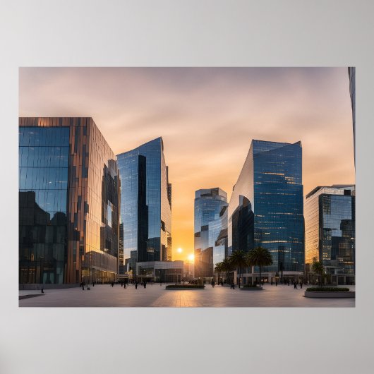 Stad modern zakencentrum poster (Voorkant)