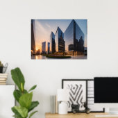 Stad modern zakencentrum poster (Thuiskantoor)