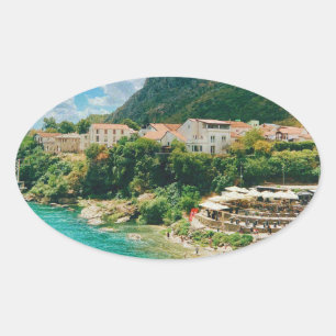 Stad Mostar - Bosnië en Herzegovina Ovale Sticker