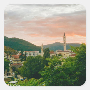 Stad Mostar - Bosnië en Herzegovina Vierkante Sticker