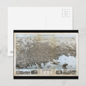 Stad New Bedford Massachusetts (1876) Briefkaart (Voorkant / Achterkant)