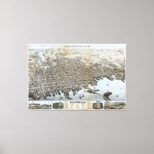 Stad New Bedford Massachusetts (1876) Canvas Afdruk