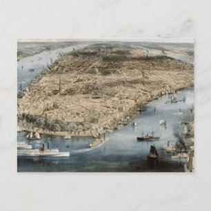 stad New York 1850-1860 Briefkaart