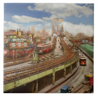 Stad - New York - De Brooklyn-brug uit 1903