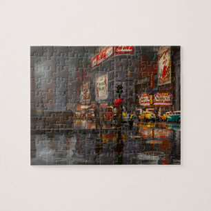 Stad - NY - Een regenachtige dag in New York City  Legpuzzel