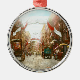 Stad - NY - Het Feest van San Genero 1908 Metalen Ornament