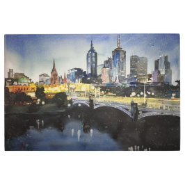 Stad ontsnappen waterverf op papier