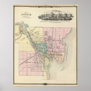 Stad Oshkosh, provincie Winnebago Co Poster