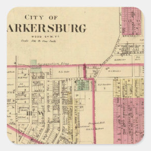 Stad Parkersburg, West Virginia Vierkante Sticker