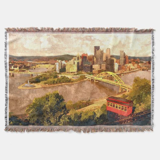 Stad Pittsburgh Throw Blanket Deken (Voorkant)