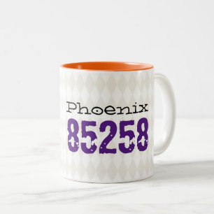 Stad Postcode Verhuizing Nieuw Huis Harlequin Patr Tweekleurige Koffiemok