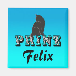 Stad Prinz schwarzer Kater Katze Magneet