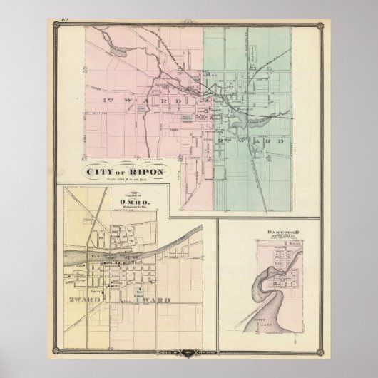 Stad Ripon, dorp Omro, Dartford Poster (Voorkant)