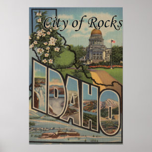 Stad Rocks, Idaho - Grote letterscènes Poster