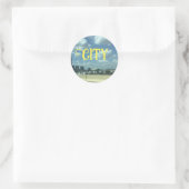 stad ronde sticker (Tas)