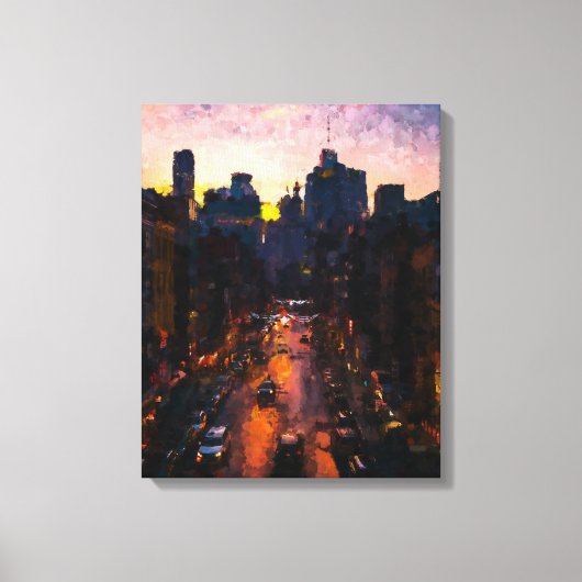 Stad 's nachts canvas afdruk (Voorkant)
