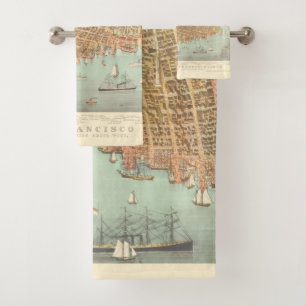 stad San Francisco Restored Map, 1878 Bad Handdoek