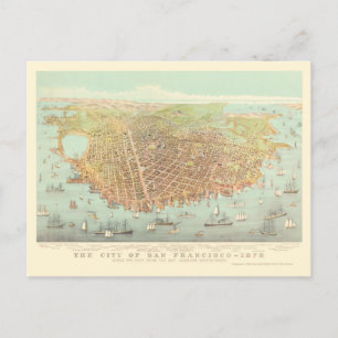 stad San Francisco Restored Map, 1878 Briefkaart