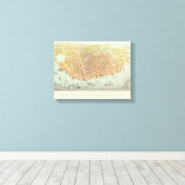  stad San Francisco Restored Map, 1878 Canvas Afdruk (Insitu (Houten vloer))