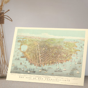 stad San Francisco Restored Map, 1878 Kaart