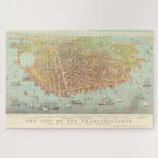  stad San Francisco Restored Map, 1878 Legpuzzel (Horizontaal)