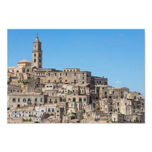 Stad Sassi di Matera in Italië Foto Afdruk (Voorkant)