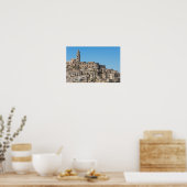 Stad Sassi di Matera in Italië Poster (Keuken)