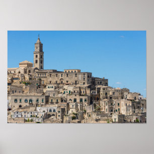 Stad Sassi di Matera in Italië Poster