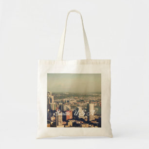 Stad Seattle. Uitzicht vanaf stadstoren. Landschap Tote Bag
