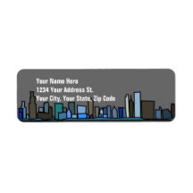 Stad Skyline retour adreslabels