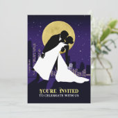 Stad sterren bruiloft uitnodiging (Staand voorkant)