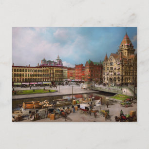 Stad - Syracuse NY - het Clinton Square kanaal 190 Briefkaart