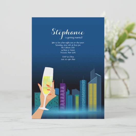 Stad Toast Feest Uitnodiging (Staand voorkant)