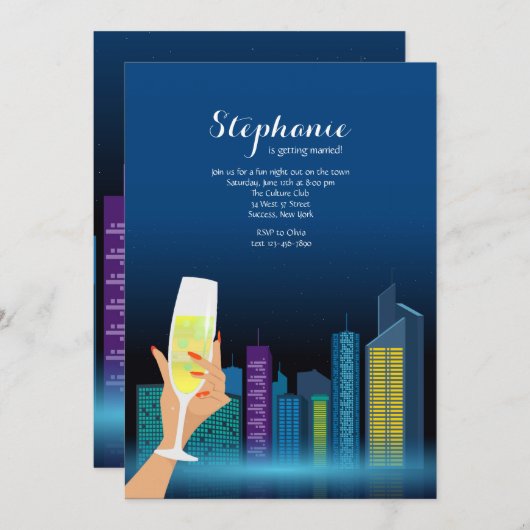 Stad Toast Feest Uitnodiging (Voorkant / Achterkant)