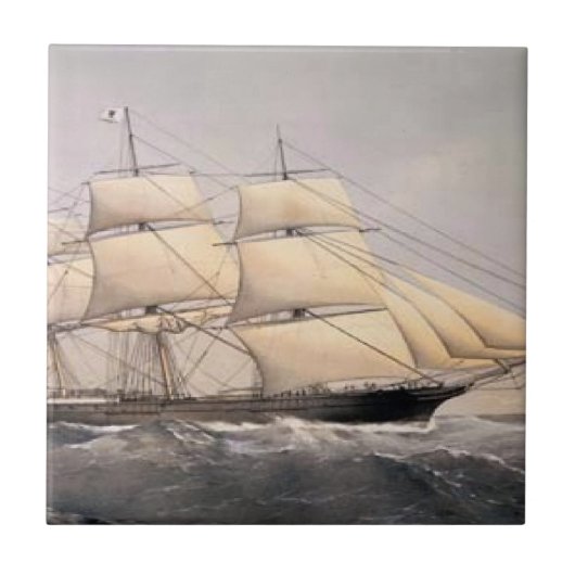 Stad van Adelaide Clipper schip 1800s Tegeltje (Voorkant)
