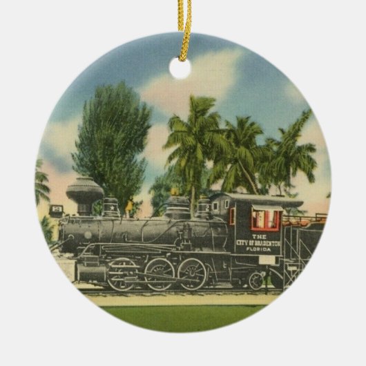Stad van Bradenton Stoomlocomotief Keramisch Ornament (Voorkant)