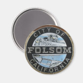 Stad van Folsom Californië stad logo Magneet (Voorkant / Achterkant)