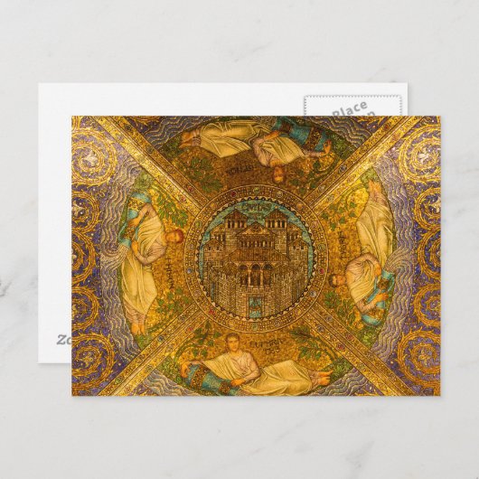 Stad van God Neo Byzantine mozaïekkathedraal plafo Briefkaart (Voorkant / Achterkant)