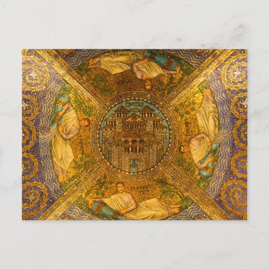 Stad van God Neo Byzantine mozaïekkathedraal plafo Briefkaart (Voorkant)